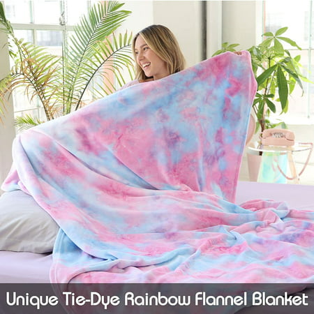 Soft Fuzzy Fleece Bed Blankets for Teen Girl Orange for Sofa and Couch Ailemei Rainbow Tie Dye Throw Blanket for Girls Warm Throw Blankets for Adults Cute Funny Decorative Flannel Throw Blankets 
